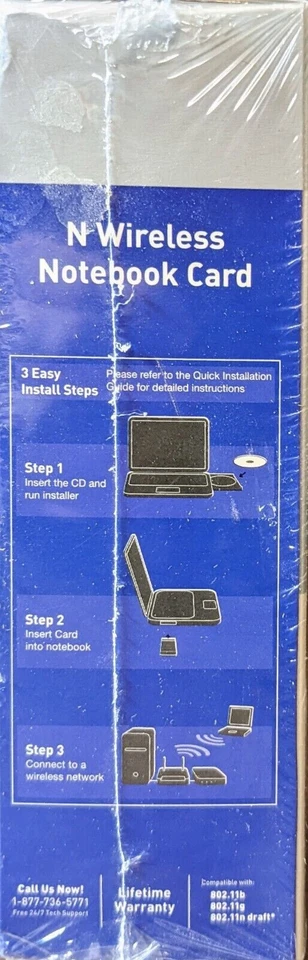New NOS Belkin F5D8013 P58559 N Wireless Notebook Card PCMCIA 32bit CardBus, XP - Image 4 of 4