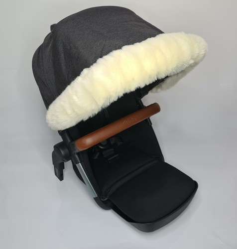 Luxury FAUX FUR Pram Hood Trim fits on ALL Models Prams Pushchair Universal Fit - Picture 26 of 37