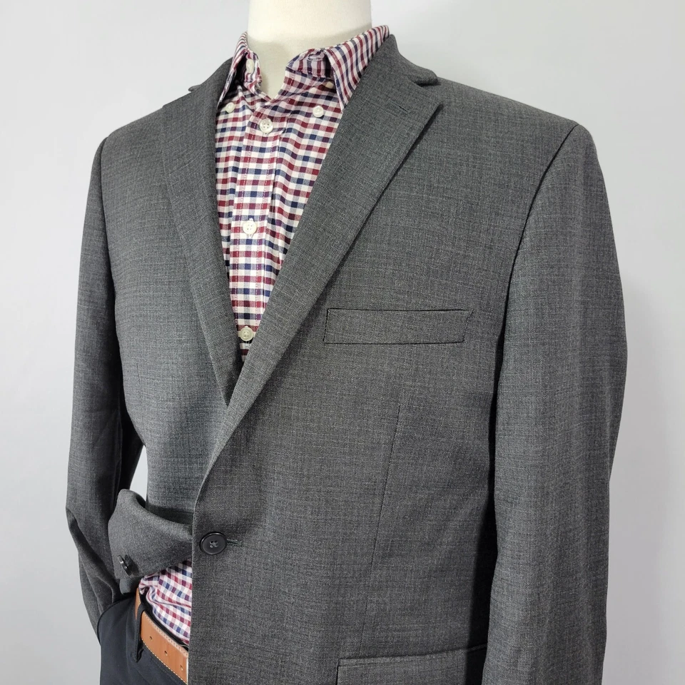 Abrigo Blazer Deportivo Para Hombre APT.9 Dos Botones Gris Carbón Mezcla de Poli Talla 44R Foto 4 de 4