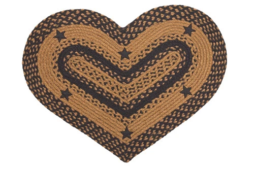 Star Black Braided Area Rug By IHF Rugs. Oval & Rectangle. Many Sizes. Black/Tan - Image 4 of 4