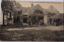 Whitelaw Reid's Boyhood Home Cedarville, Ohio postcard