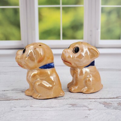Vintage Japan Bonzo The Dog Gold Lustre Ware Luster Ceramic Salt