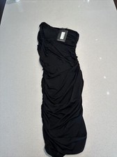 Pretty Little Thing Women's Slinky Rouche One Shoulder Midi DressGreen UK:8 US:4