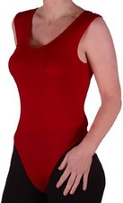 Womens Sleeveless Scoop Neck Casual Skinny Fit Stretch Bodysuit Ladies Leotard