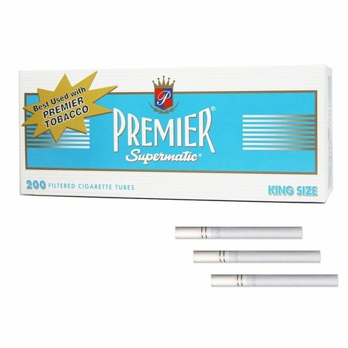 Premier Light King Size Blue - 10 Boxes - 200 Tubes Per Box Supermatic - Picture 2 of 3