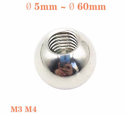 M3 M4 Thread Ball Bearing Round Balls Half-hole Stainless Steel Diameter select