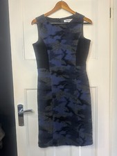 Clements Ribeiro Wool Blend Camouflage Pattern Dress Size S Work Races Abstract