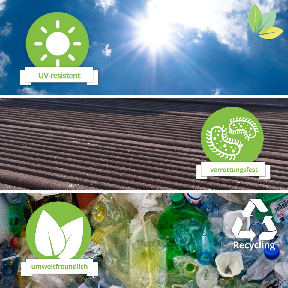 Terrassendiele Kunststoff (100% recycelt) 200x19.7x4cm Balkondiele WPC - Bild 2 von 4