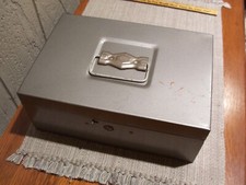 Metal Lock Box Safe Small Security Valuables Storage No Key Working Latch