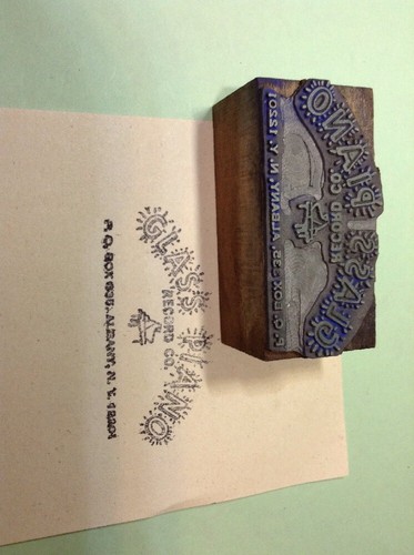 Vintage Metal On Wood Printing Block- Piano Store Albany NY - Picture 8 of 11