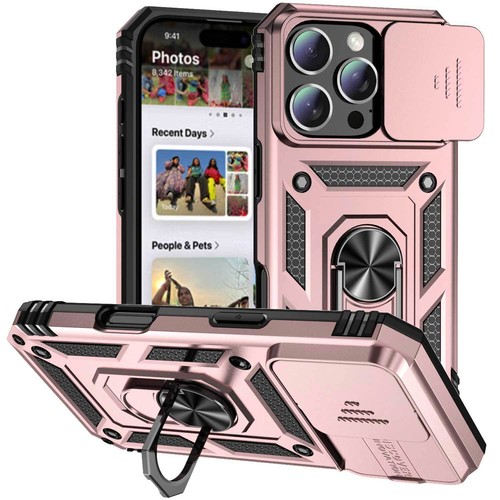 Luxury Stand Armor Camera Cover Cover Case For 16E 16 15 14 13 12 11 Pro Max - Picture 17 of 26