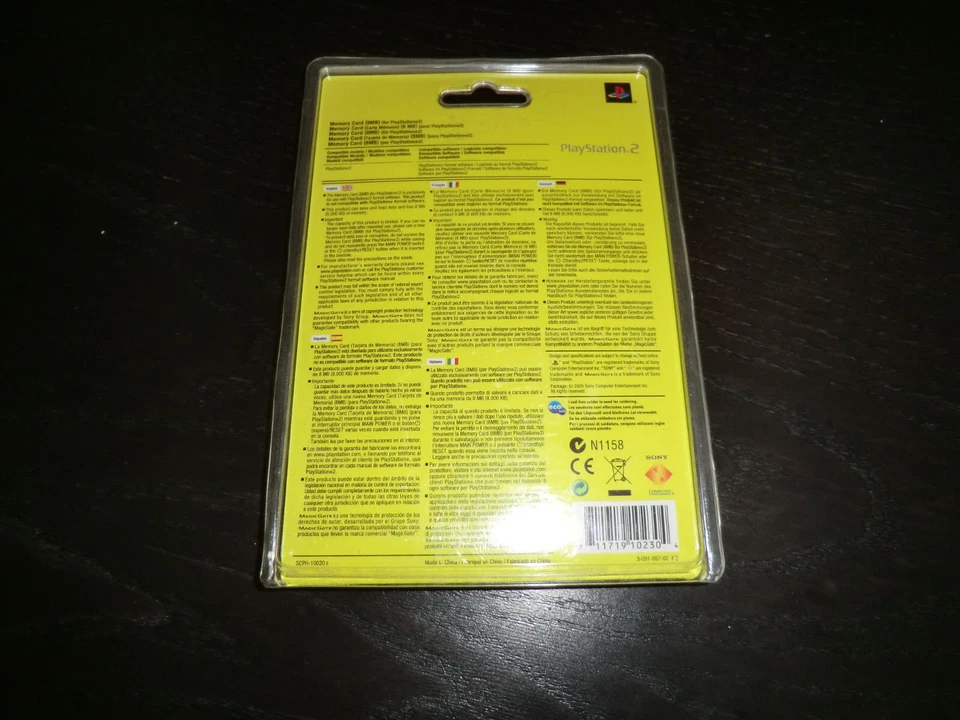 SCPH-10020 E OFFICIAL SONY PS2 MEMORY CARD 8MB NEW SEALED FREE SHIPPING - Image 2 of 2
