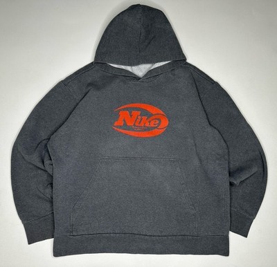 Vintage Nike Nerf Logo Center Hit Heather Gray Y2K Box Fit Hoodie