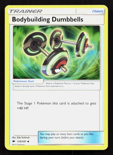 BODYBUILDING DUMBBELLS 113/147 Pokemon BURNING SHADOWS