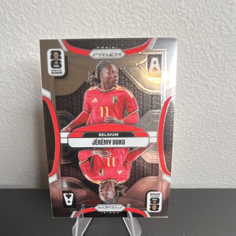 Panini 2026 Prizm FIFA World Cup Jérémy Doku #13 Belgium Aces Insert Card