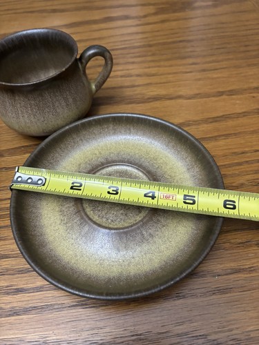 Vintage Denby Cup & Saucer Set Made In England Brown Stoneware - Picture 4 of 8