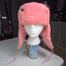 Lil Peep Shining Star Pink Faux Fur Ushanka Trapper Hat Estate Size 58 Rare