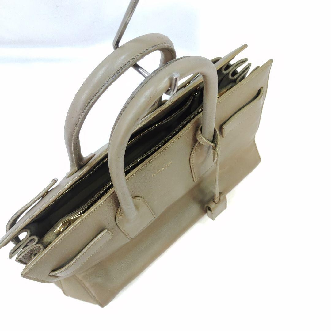 Borsa Saint Laurent Sac De Jour in pelle beige a tracolla 2 vie originale dal Giappone RA