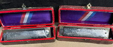 TWO VINTAGE HOHNER SUPER CHROMONICAS BOTH KEY G w/BOXES HARMONICA/MOUTH ORGAN