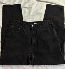Levis 550 Jeans Black Relaxed Fit Tapered Leg 38x33 Vintage 90s EUC