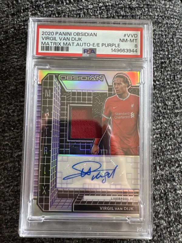 2020-21 Panini Obsidian Matrix Material Autographs Virgil Van Dijk 49
