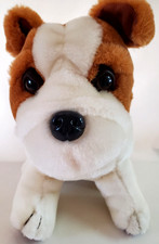 interactive barking Pet Vintage 9 Brown White Bulldog Plush Stuffed Dog NOS