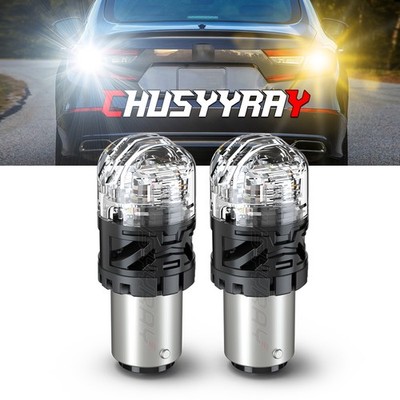2X 1157 LED White-Amber DRL Switchback Turn Signal Indicator Parking Light Bulbs