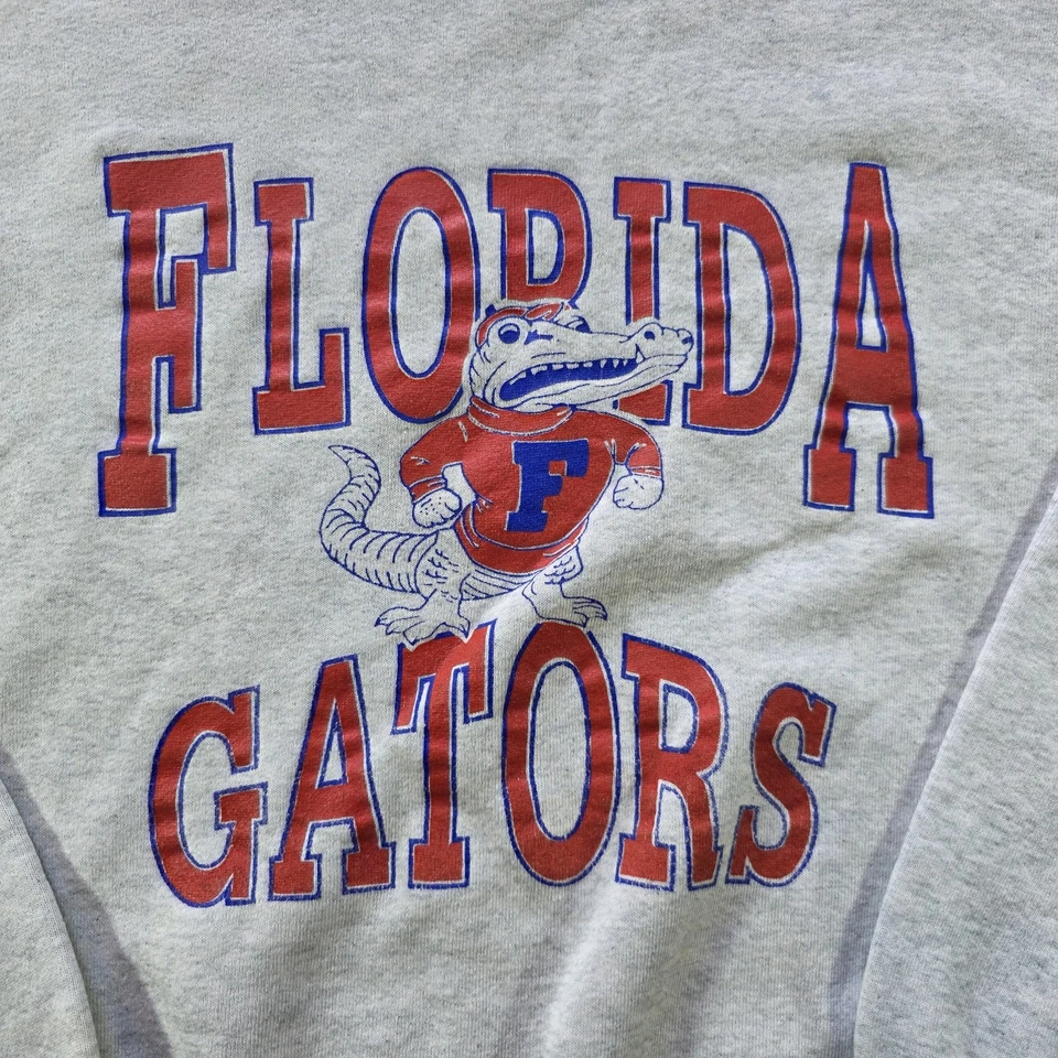 复古 Florida Gators 运动衫灰色圆领套衫大学毛衣 L 码  — 第 2/4 张图片