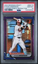 ETHAN ANDERSON 2024 Bowman Draft Chrome 1st Purple Refractor /250 #BDC79 PSA 10