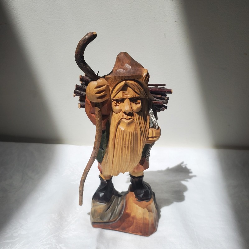 Rubezahl Ghost of the Mountains Carved Wooden Statue Art Poland Haunting Spirit