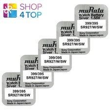 5x Murata 395 SR927SW Silver Oxide 1.55V Watch Batteries Japan