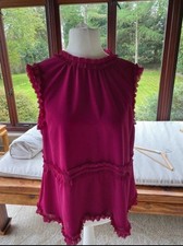 Image of  Pink Ted Baker  Sleeveless Ruffle Blouse 