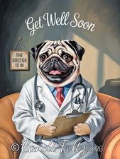 Pug Doctor Get Well Soon Card Funny
