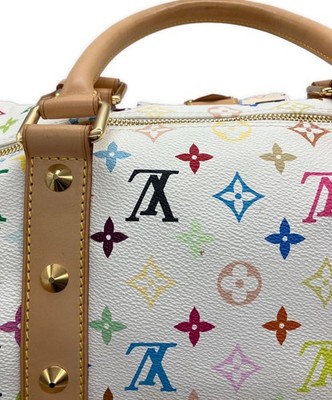 Louis Vuitton Keepall Duffle 45 White Canvas for sale online | eBay