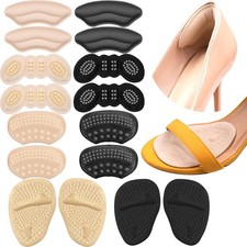 8 Pairs Heel Grips for Women's Shoes - Pads Shoe Inserts Biege Black