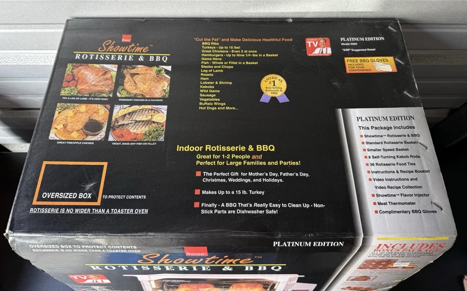 Ronco Showtime Rotisserie & BBQ Oven 5000 Platinum Edition NEW IN BOX - Image 4 of 4