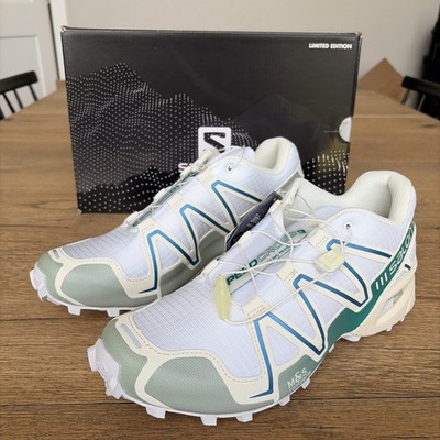 Size 10M/11W Salomon Speedcross 3 White /Vanilla Ice/ Aqua Gray L4125260032