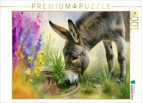 Calvendo Puzzle A Donkey Eats Grass | 1000 Pieces, Finished Size 25.2 × 18.9 In