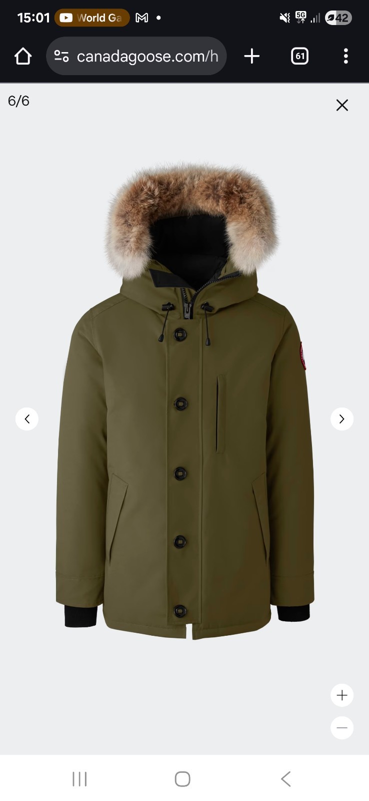 Mens Canada Goose, Chateau Parka Coat. Size 2XL. Millitary Green. 100percent Authentic