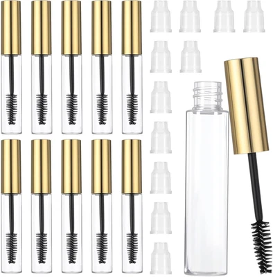 JJUNW 10 Stück Leere Mascaraflasche, 10Ml Wimpernbürste Mit Behälter, Leere Flaschen F