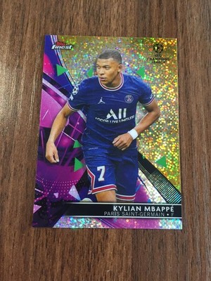 2021-22 Topps Finest Kylian Mbappe PSG France Real Madrid Gold Diamond 28/50