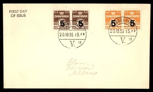 Mayfairstamps Denmark FDC 1955 Revalued Combo First Day Cover aaw_38337