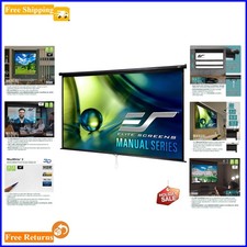Stunning 84-Inch 16:9 Manual Projector Screen - 4K HDR, Auto-Lock Easy Install