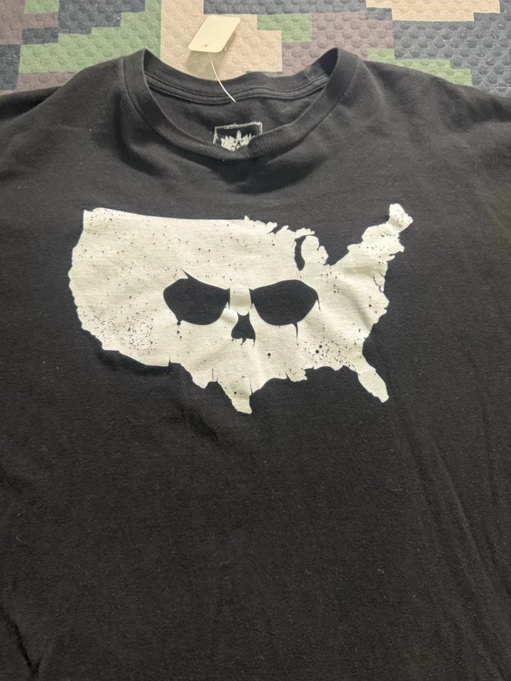 Camiseta Rhymesayers Atmosphere Mapa Calavera XXL Negra Hip Hop Rap Hecha en EE. UU. Foto 3 de 4