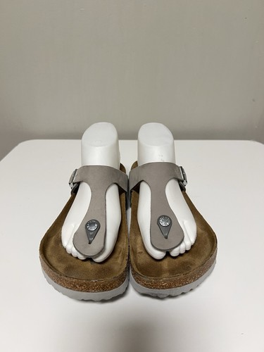 Birkenstock Womens Gizeh Soft Footbed Dove Gray Nubuck Sandals EU 40 US 9-9.5 - Bild 3 von 13