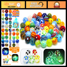 40 PCS Colorful Glass Marbles Set - 35 Assorted  5 Glow in Dark, Kids Games  D