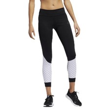 Adidas Climacool Women  s Own The Run Tight Leggings S Black White Polkadot