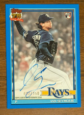IAN SEYMOUR RC 2026 Topps 1991 Topps Autographs Blue Foil 91A-SEY #/150 RAYS