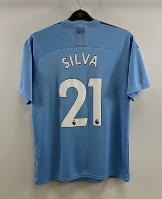 Manchester City Silva 20 Home Football Shirt 2019/20 Adults Large Puma H308