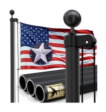 25FT Heavy Duty Flag Pole Kit, Real 11 Gauge Aluminum, 2.4" Large Bottom Tube...